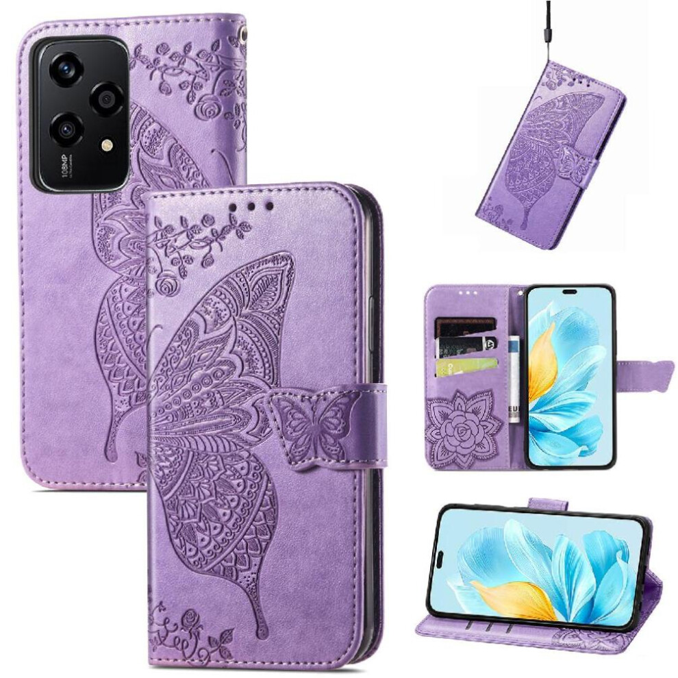 ( Violet) Flip Case For Honor 200 Lite Wing Business Multi-Color Wallet Butterfly Light 764563509980