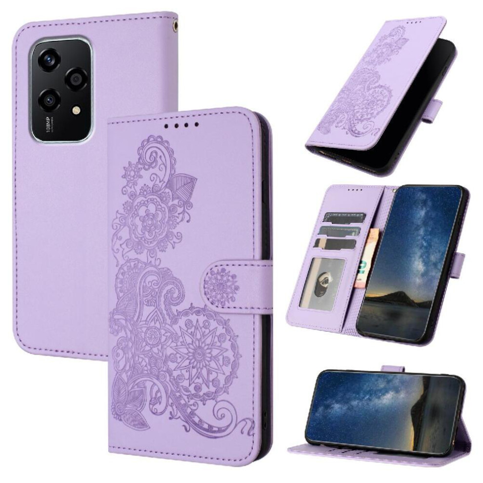 (Purple) Flip Case For Honor 200 Lite Flip Folio Book Kickstand Protective With Card Slot Stand Pu Leather Magnetic Closure Purple 764563510030