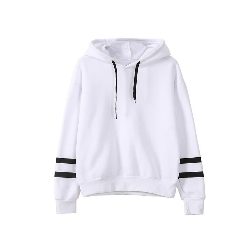 (White,XXL)Sweat à capuche ample manches longues automne et hiver pour femme pull chaud à capuche