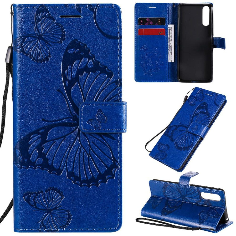 (Blue) Flip Case For Sony Xperia 10 Ii Shockproof Cover Magnetic Cover With Card Slot Stand Flip Kickstand Pu Leather Blue 764563511228