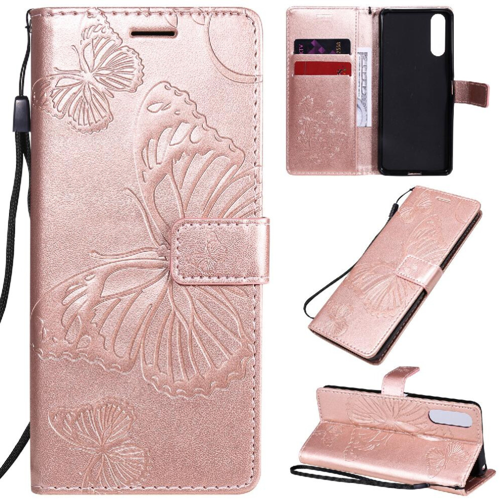 (Pink) Flip Case For Sony Xperia 10 Ii Shockproof Cover Magnetic Cover With Card Slot Stand Flip Kickstand Pu Leather Pink 764563511259