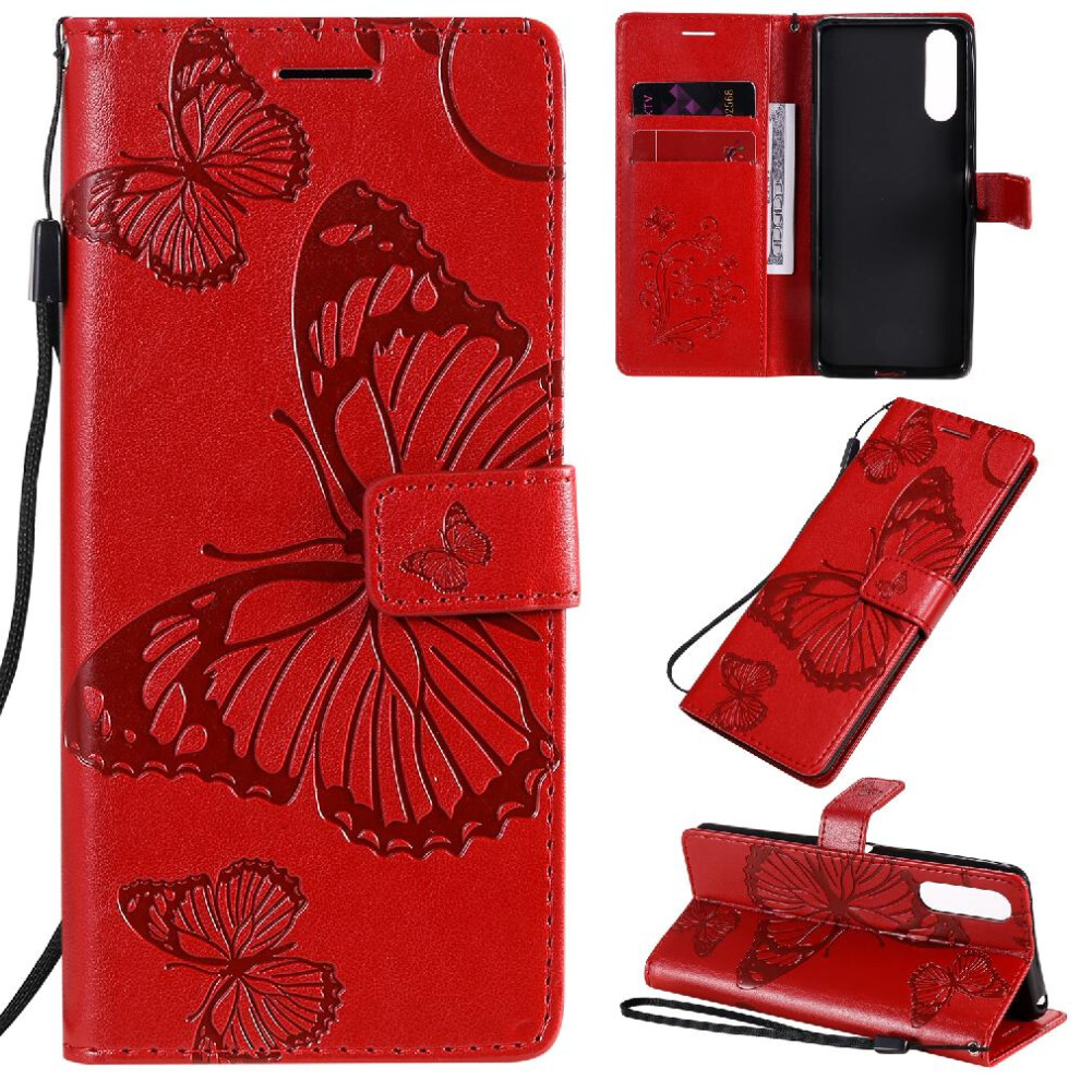 (Red) Flip Case For Sony Xperia 10 Ii Shockproof Cover Magnetic Cover With Card Slot Stand Flip Kickstand Pu Leather Red 764563511266