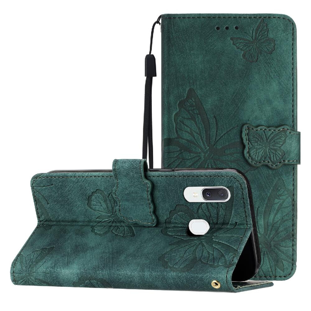 (Green) Flip Case For Samsung Galaxy A20e Pu Leather Card Slots Holder Magnetic Closure Butterfly Wallet Green 764563511310