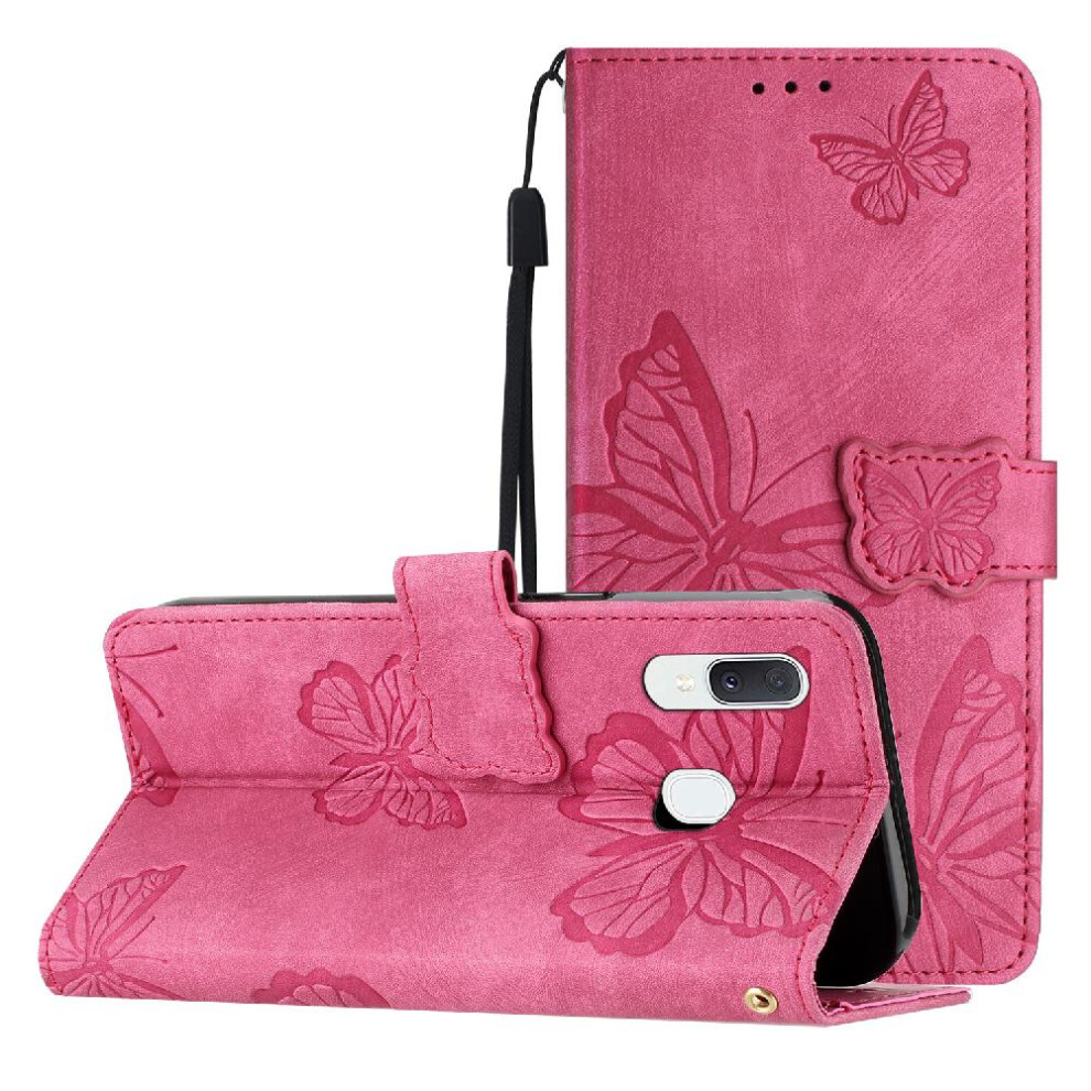 (Red) Flip Case For Samsung Galaxy A20e Pu Leather Card Slots Holder Magnetic Closure Butterfly Wallet Red 764563511280