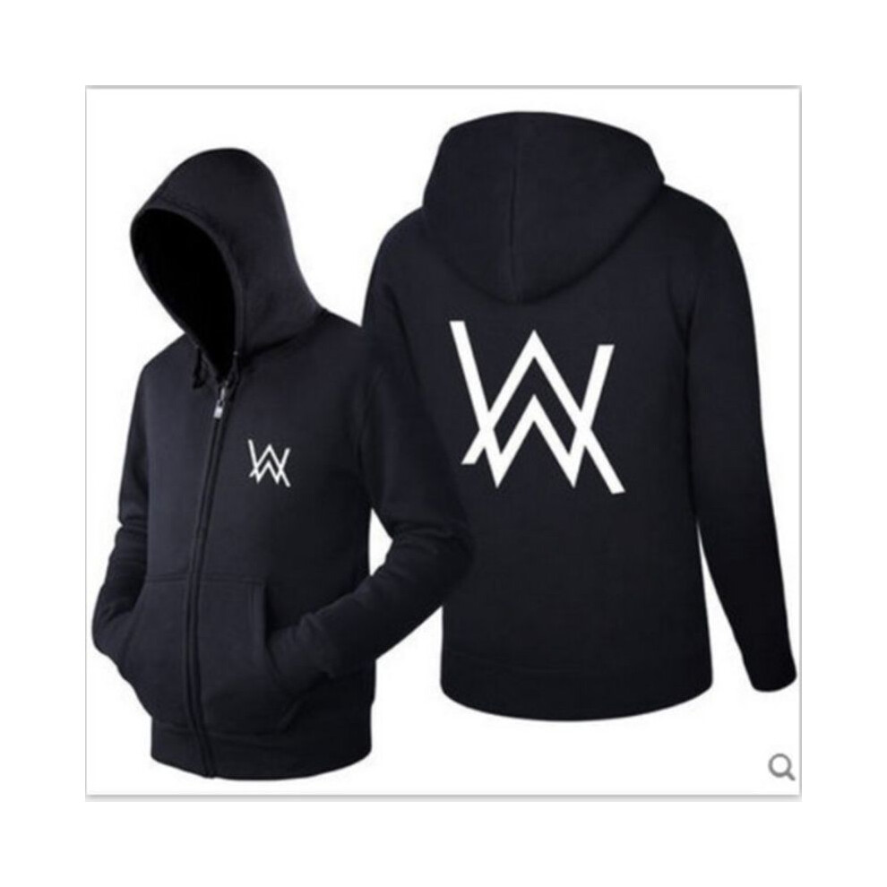 (Black,2XL)Veste à capuche lumineuse Alan Walker Dj homme femme fermeture éclair pull sportswear