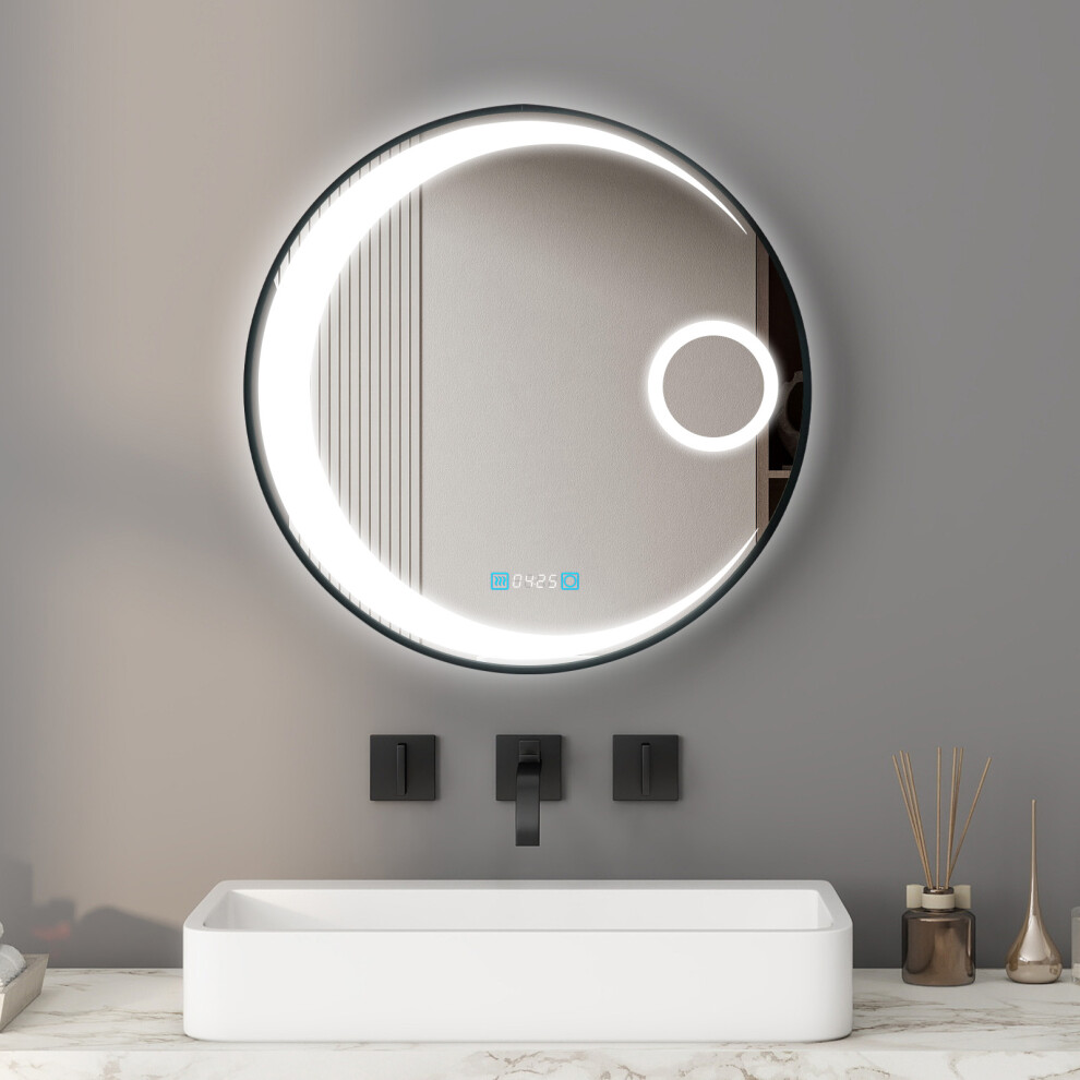 LED Bathroom Mirror 3 Color Illuminate Mirror with LED 5x Magnifier UK