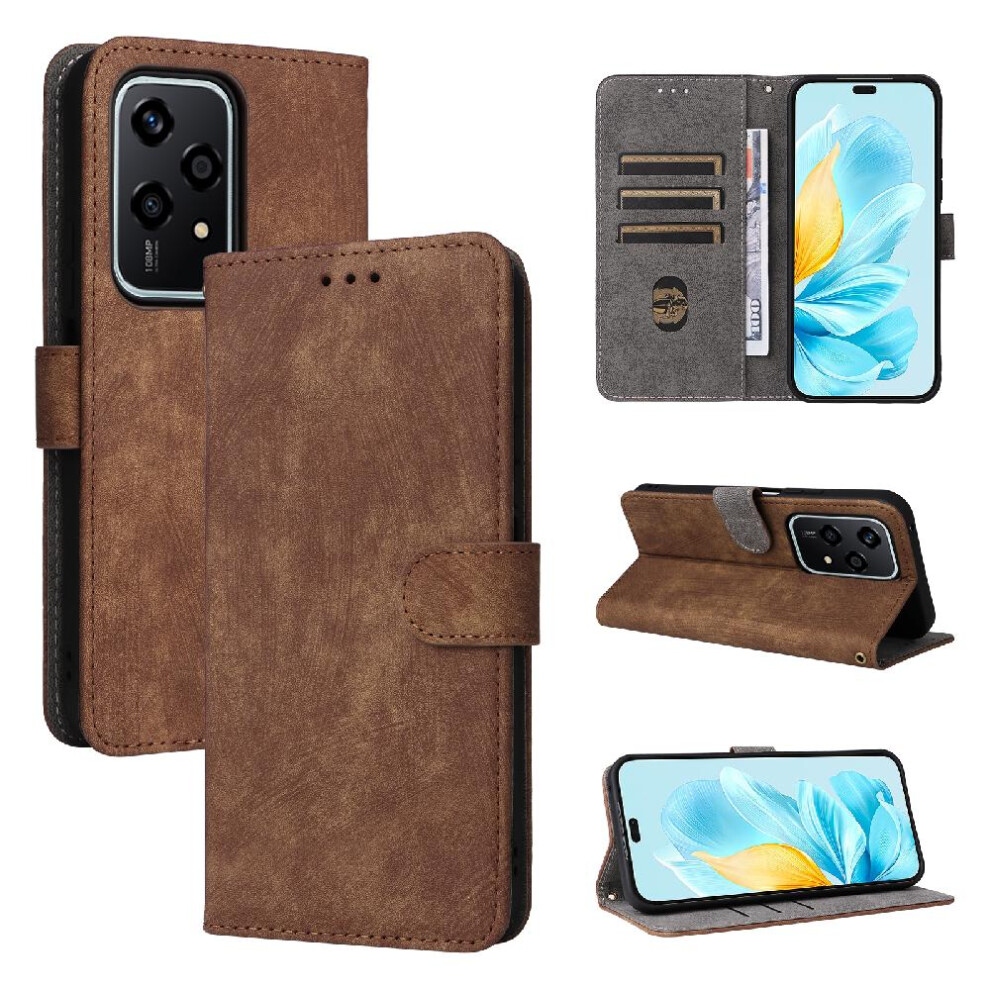 (Brown) Case For Honor 200 Lite 5G Card Slots Cover Magnetic Closure Flip Folio Wallet Rfid Blocking Pu Leather Brown 764563511747