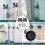 2pcs Wall Mounted Broom Holder(with Hook),stainless Mop Holder Rustproof No Extra Drilling(black) 3