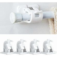 4 Pack Self Adhesive Curtain Rod Hooks No Drilling, Stick On Curtain Rod, Curtain Rod Holder, No Drilling, Curtains or Towel Rods