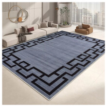 (200cm x 290cm (6ft 7" x 9ft 6")- Extra Large Area Living Room Bedroom Rug , Grey Black) Non Slip Modern Rugs Area Carpet Runner Door Mats