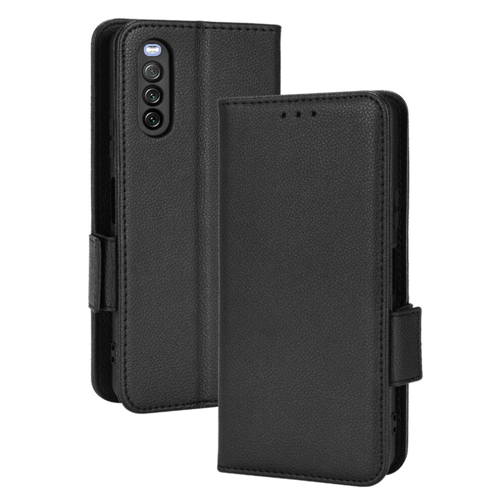 (Black) Case For Sony Xperia 10 Iii Wallet Card Slots Holder Pu Leather Magnetic Side Buckle Black 764563512010