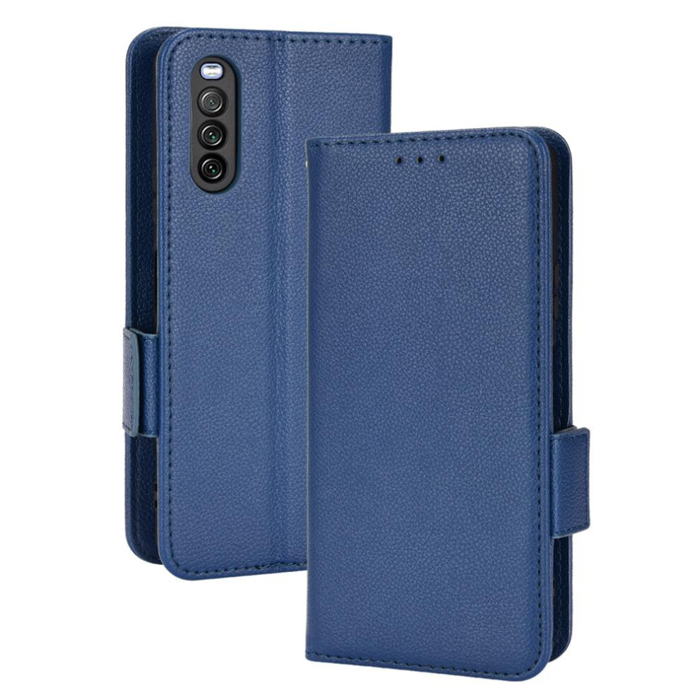 (Blue) Case For Sony Xperia 10 Iii Wallet Card Slots Holder Pu Leather Magnetic Side Buckle Blue 764563512041