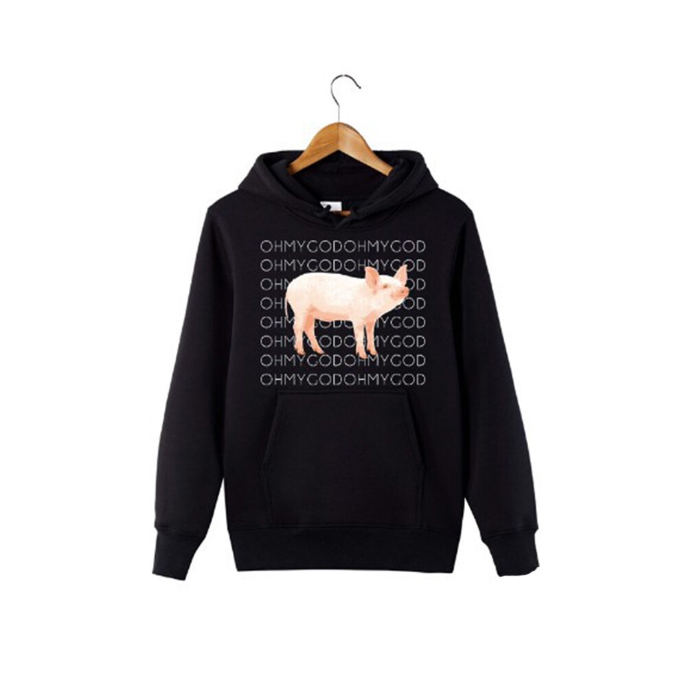 (Black,M)Sweat à capuche homme drôle cochon pull à capuche hauts veste manteau vêtements d'extérieur pull