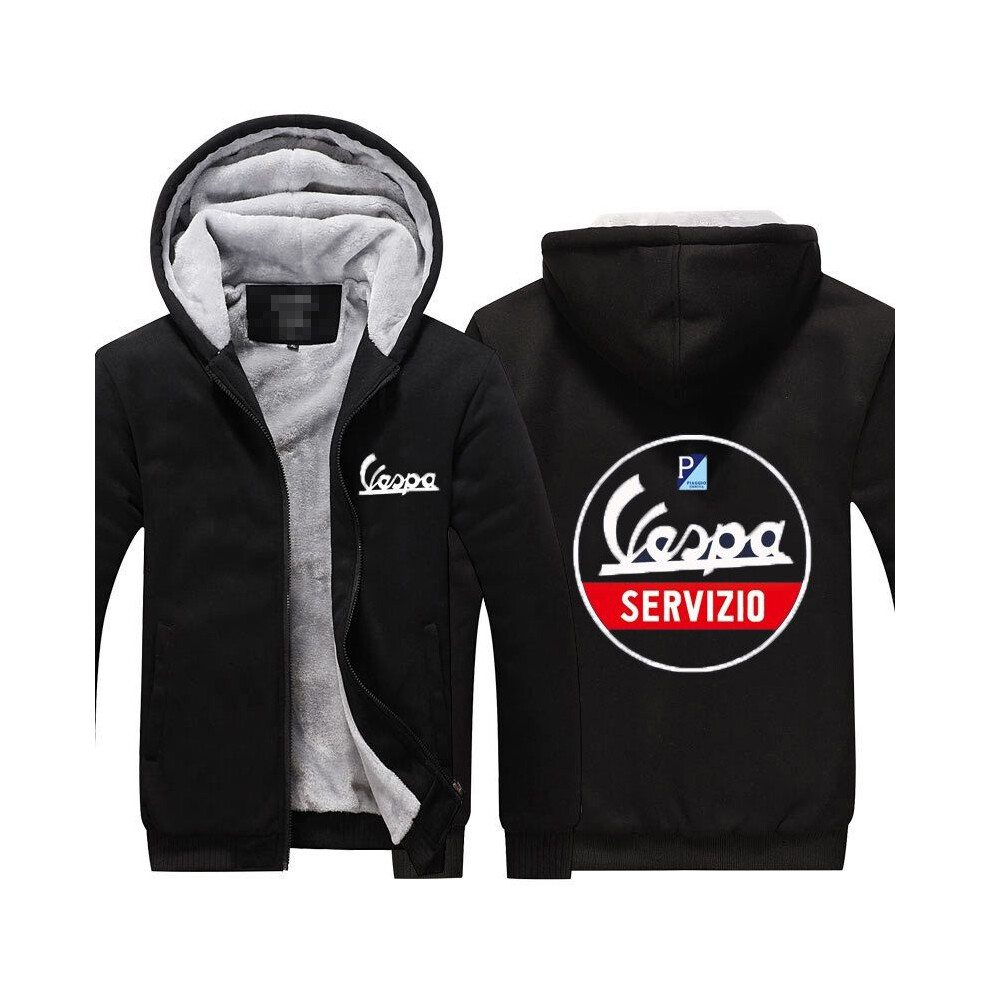 (Black,L)Veste à capuche homme chaude épaisse manteau polaire hiver sweat-shirt S5xl pull