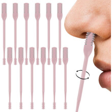 (Pink-12) 2-in-1 Nasal Hair Cutter,Nose Hair Trimmer for Women Men,Nose Hair Removal,360 Nostril Nose Hair Scissors,Double Sided Nose Hair Knife