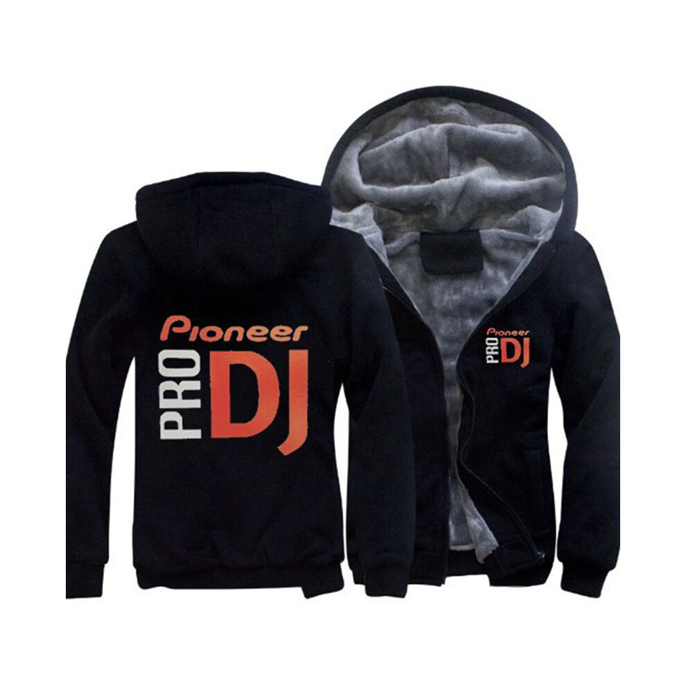 (Black,6XL)Pull homme fermeture éclair épais sweat à capuche unisexe veste hiver manteau outwear