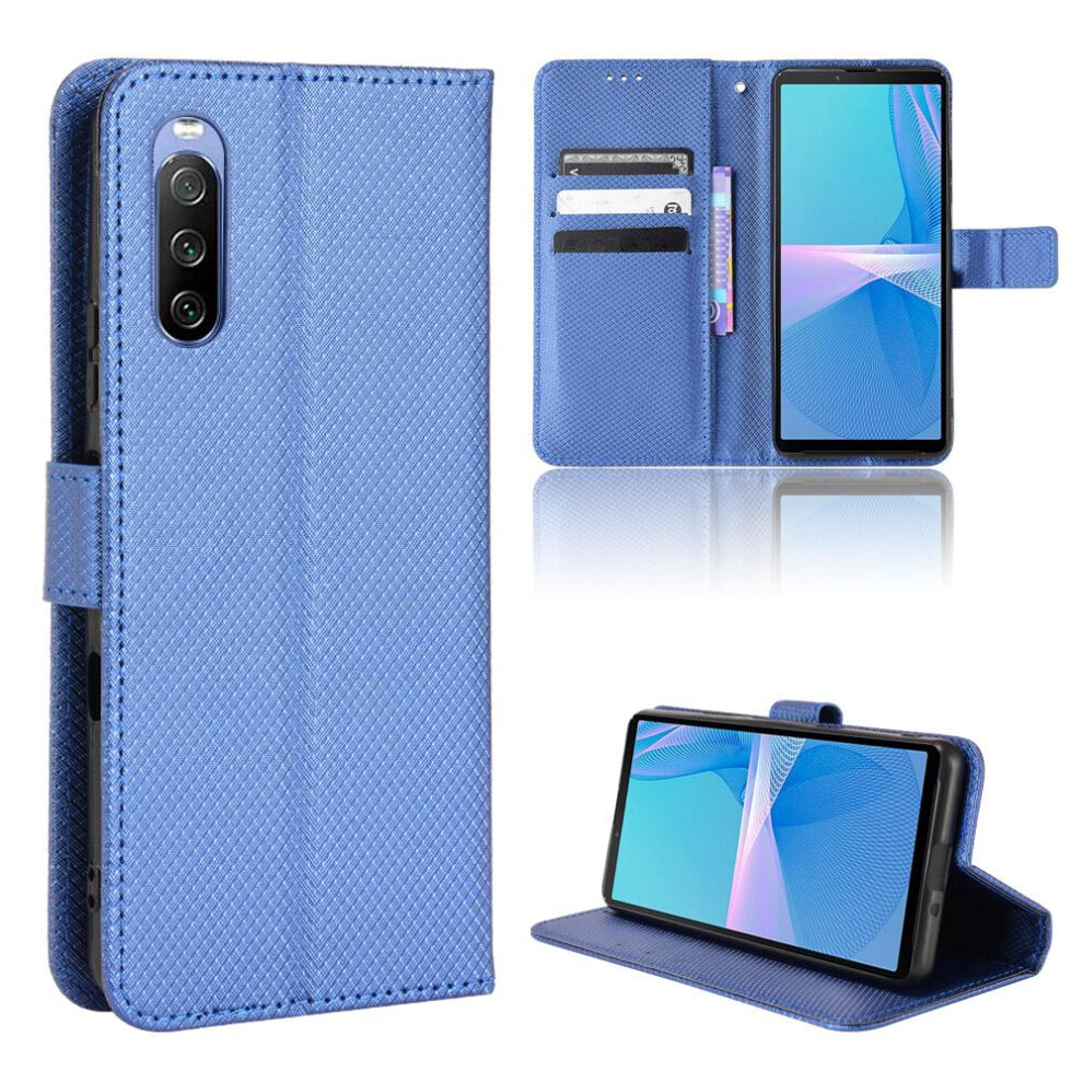 (Blue) Case For Sony Xperia 10 Iii Cover Magnetic Wallet Card Holder Kickstand Blue 764563512904