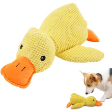 (Small, Yellow) Dog Toys for Aggressive Chewers,Indestructible Puppy Teething Toys,Chew Toys for Small Large Dogs,Crinkle Squeaky Plush Yellow Stuffed Duck Chew Toys