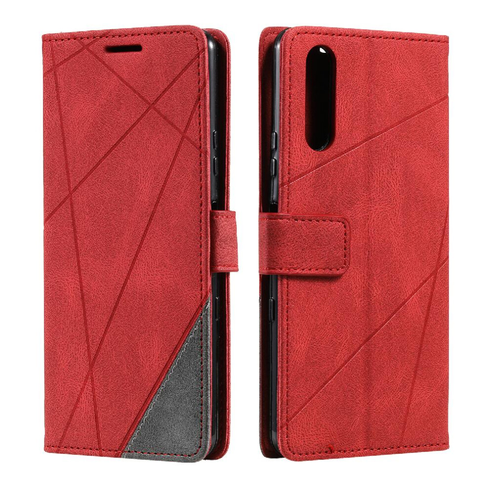 (Red) Case For Sony Xperia 10 Ii Shockproof Card Holder Kickstand Wallet Flip Folio Pu Leather Magnetic Red 764563513208