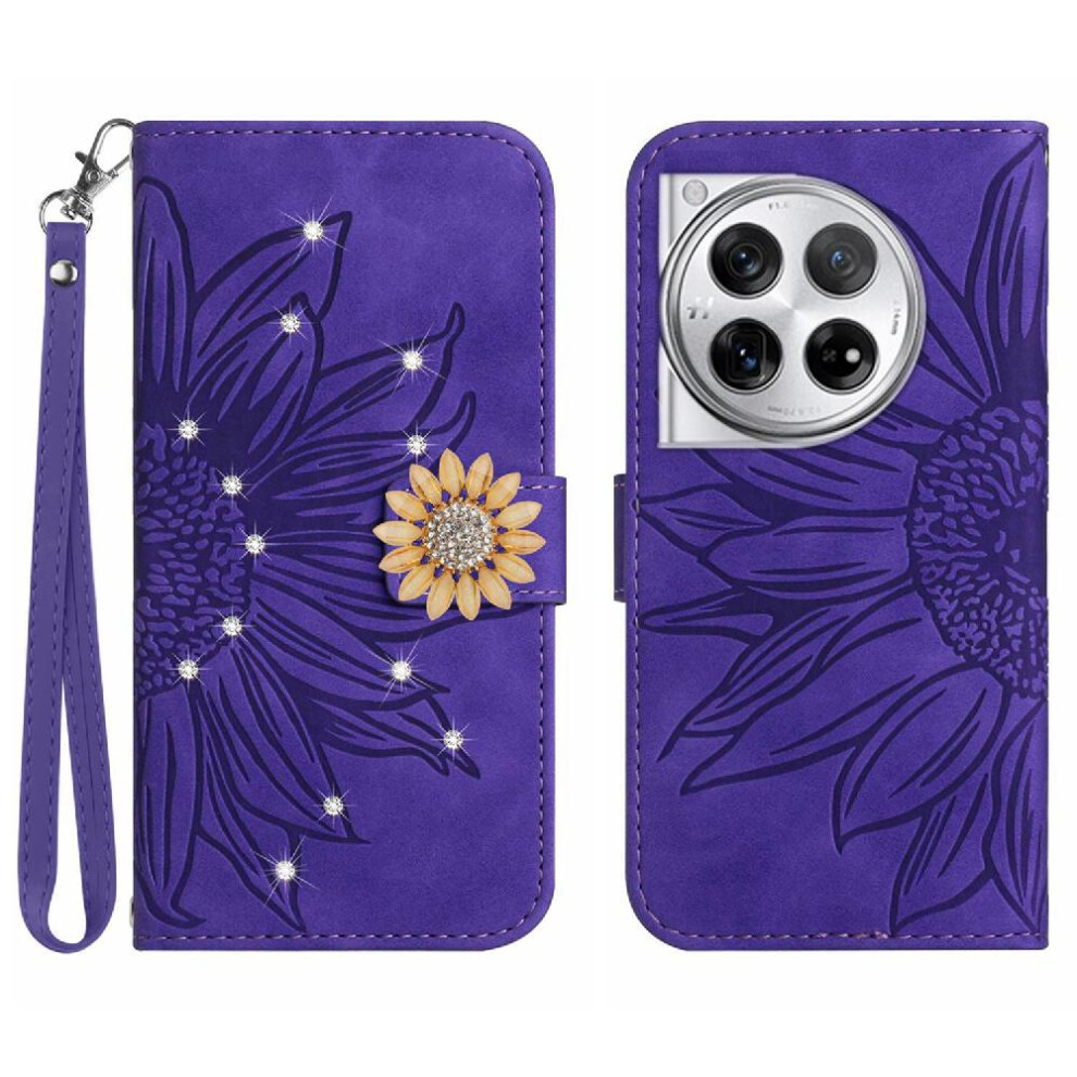 ( Violet) Case For Oneplus 12R 5G Shockproof Tpu Shell Flip Wallet Credit Card Pu Leather Flip Cover Card Holder Dark 764563513390