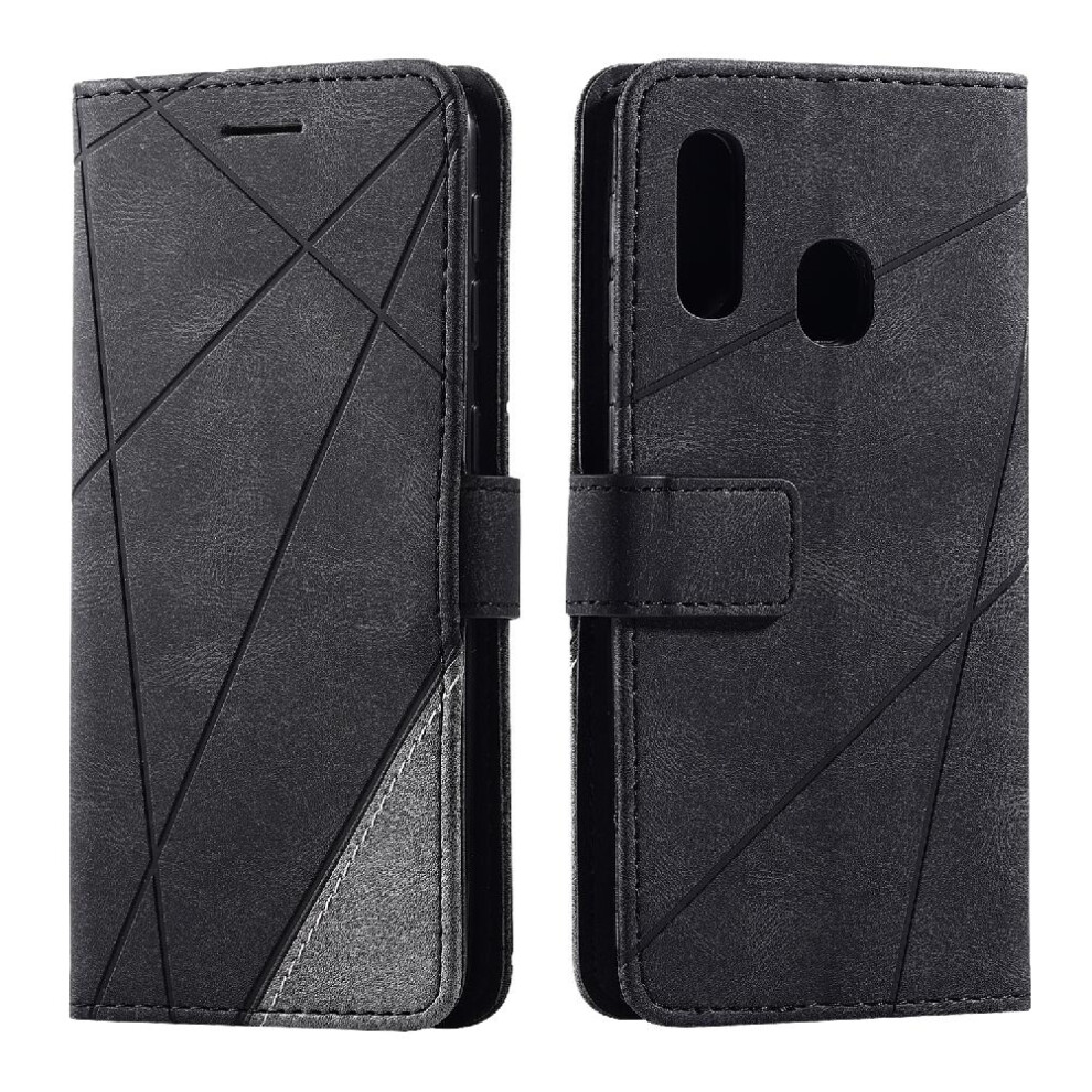 (Black) Case For Samsung Galaxy A20e Magnetic Shockproof Card Holder Kickstand Pu Leather Wallet Flip Folio Black 764563513420