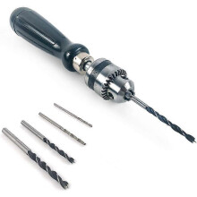 (As show, One size) Hand Drill Set, Pin Vise Hand Drill with 5 pcs Mini Drills (1.5-5mm), Precision Hand Drill Tools for Resin Plastic Wood Polymer Clay Crafts DIY