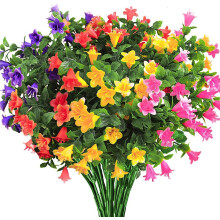 Artificial Flowers Fake Plastic Outdoor Plastic Flowers for Indoor Vase or Outside Hanging Grave Cemetery Planter Home Garden Decorating 10 Bundles
