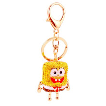 (Yellow)Bob Esponja Pantalones Cuadrados Llavero Dibujos Animados Niños Pareja Regalo Cumpleaños Colgante