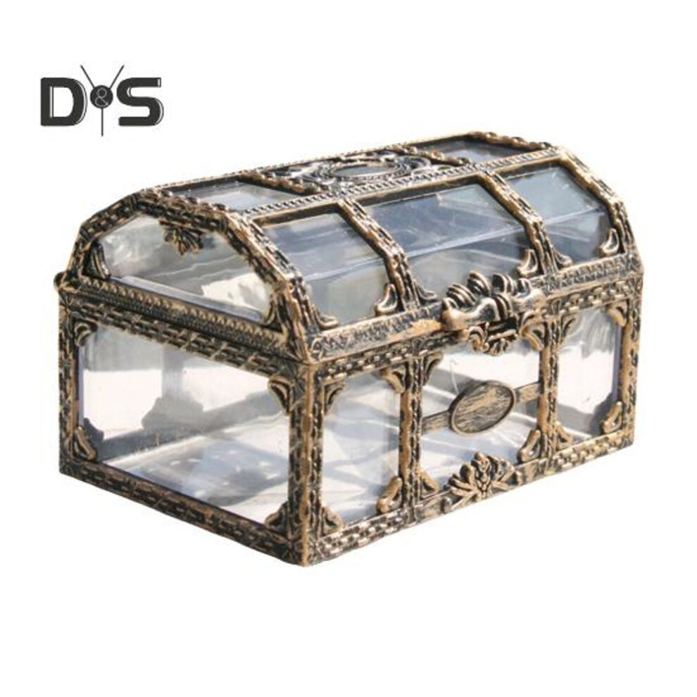 Retro Storage Box Jewelry Cosmetics Organizer Sturdy Structure Transparent Design Solid Jewelry Box Organizer Case
