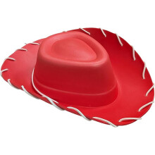 QRUI-0021 Toy Story-inspired Adults Red Cowboy Hat - Lightweight EVA Foam, Unisex, Adjustable Chin Cord, Wild West Costume Accessory