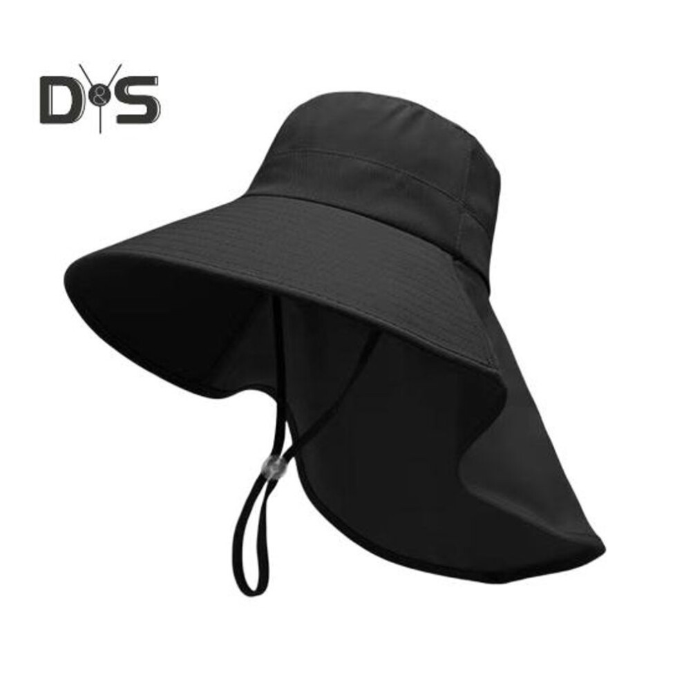 (black) Sun Hat for Men Women Wide Brim UV Protection Bucket Hats with Neck Flap Summer Fishing Hat for Hiking Travel And Outdoors