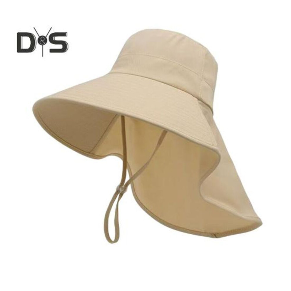 (khaki) Sun Hat for Men Women Wide Brim UV Protection Bucket Hats with Neck Flap Summer Fishing Hat for Hiking Travel And Outdoors