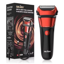 Sejoy Electric Razor for Men Foil Shaver with 3-Blade Edge Shaving Area, 7500 RPM High Speed Motor Digital Power Display Mens El