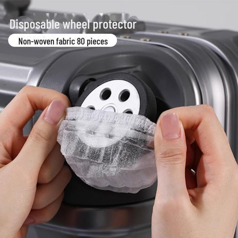 (as the picture, Non-woven fabric (80 pieces/pack)) Universal Elastic Protective Cover For Suitcase And Office Chair Wheels