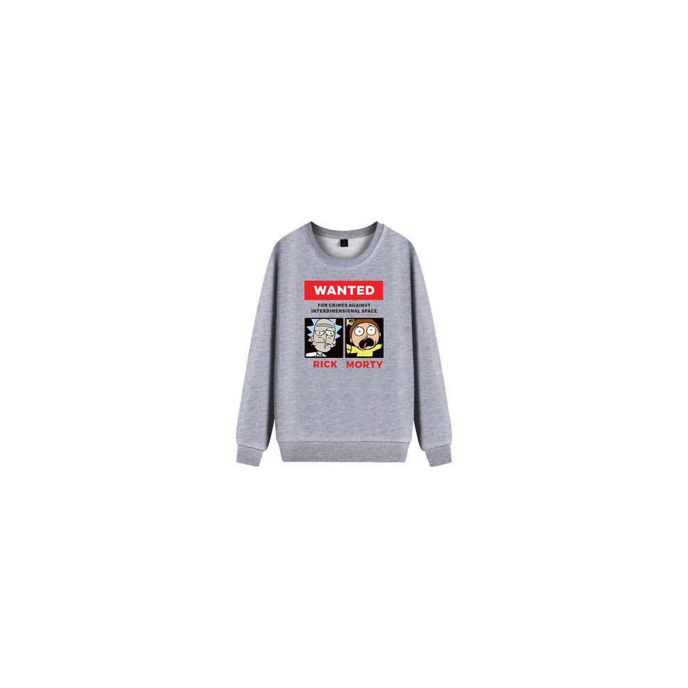 (Gray,M)Nouveaux Homme Sweat Veste Pull Rick And Morty Wanted Femme Manteaux Pull