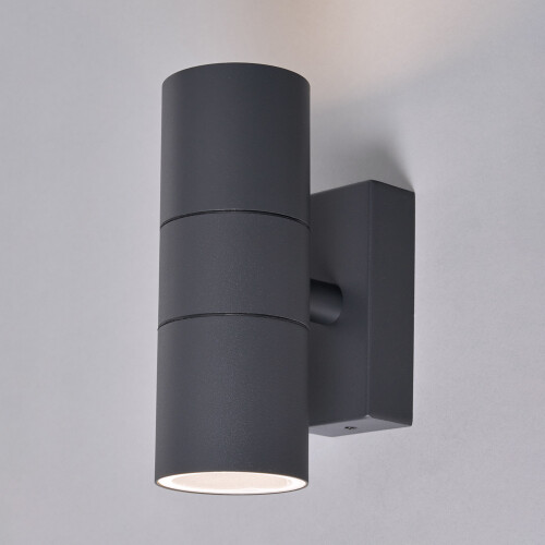 (Anthracite, 2 Pack) Litecraft Kenn Wall Light Outdoor Up & Down 2