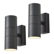 (Anthracite, 2 Pack) Litecraft Kenn Wall Light Outdoor Up &amp; Down