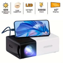 Portable Wired Projector Mobile Phone LED Mini Home Video Equipment 720P HD Screen USB/SD/AV/Hd
