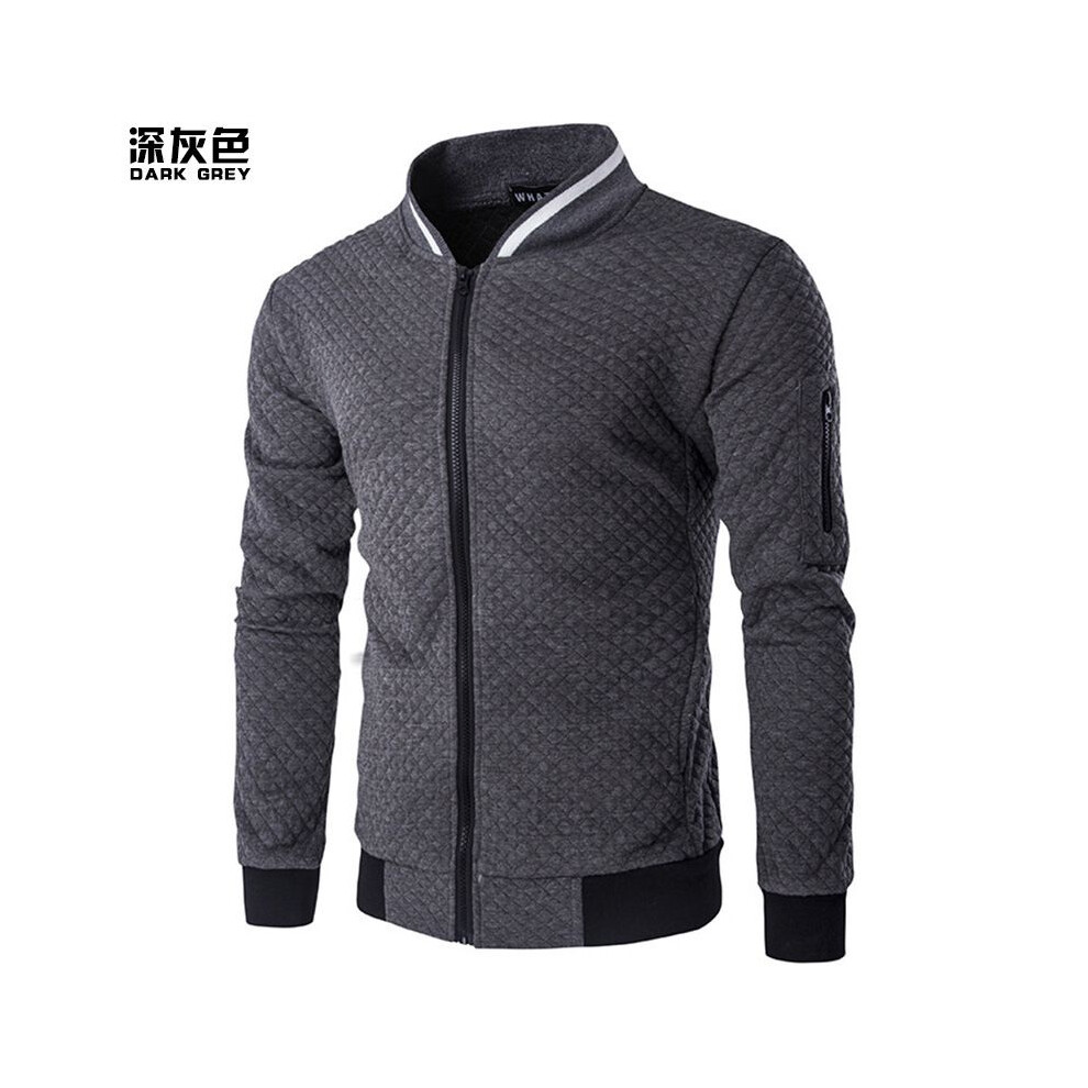 (Dark Grey,Tag 2XL=US L)Sweat à capuche chaud décontracté hiver homme manteau veste pull outwear