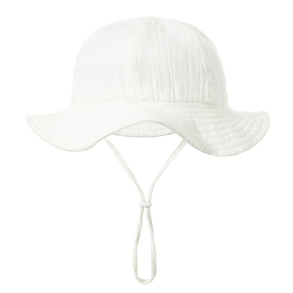 (white) Boys Girls Cute Cartoon Uv Protection Panama Cap Sun Cap Kids Bucket Hat Beach Hat