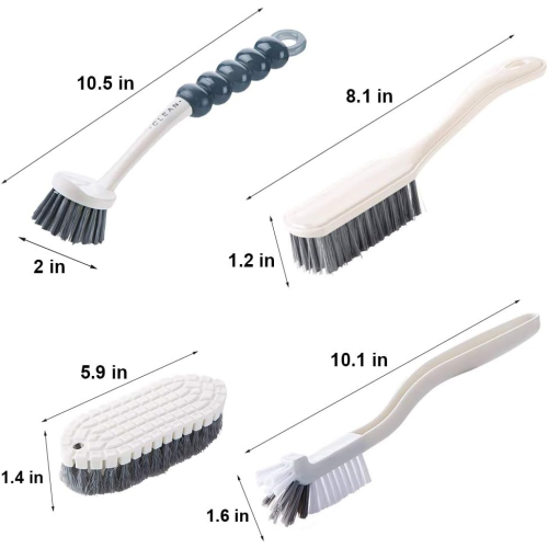 Cleaning Brush Set 4Pcs - Scrubbing & Dish Brush for Kitchen Sink 2
