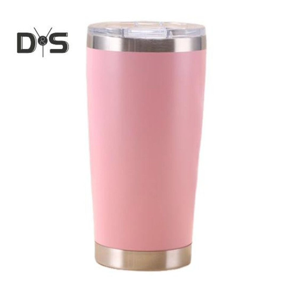 (pink, 20oz) Stainless Steel Water Bottle Double Wall Vacuum Insulated Cup 20oz Large Capacity Leak-proof Coffee Cup For Home School Outdoor