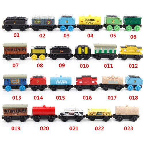 (21# Toby)Τρένο Thomas, βαγόνι, όχημα, ξύλινο, μαγνητικό σιδηροδρομικό παιχνίδι, φορτηγό, 1