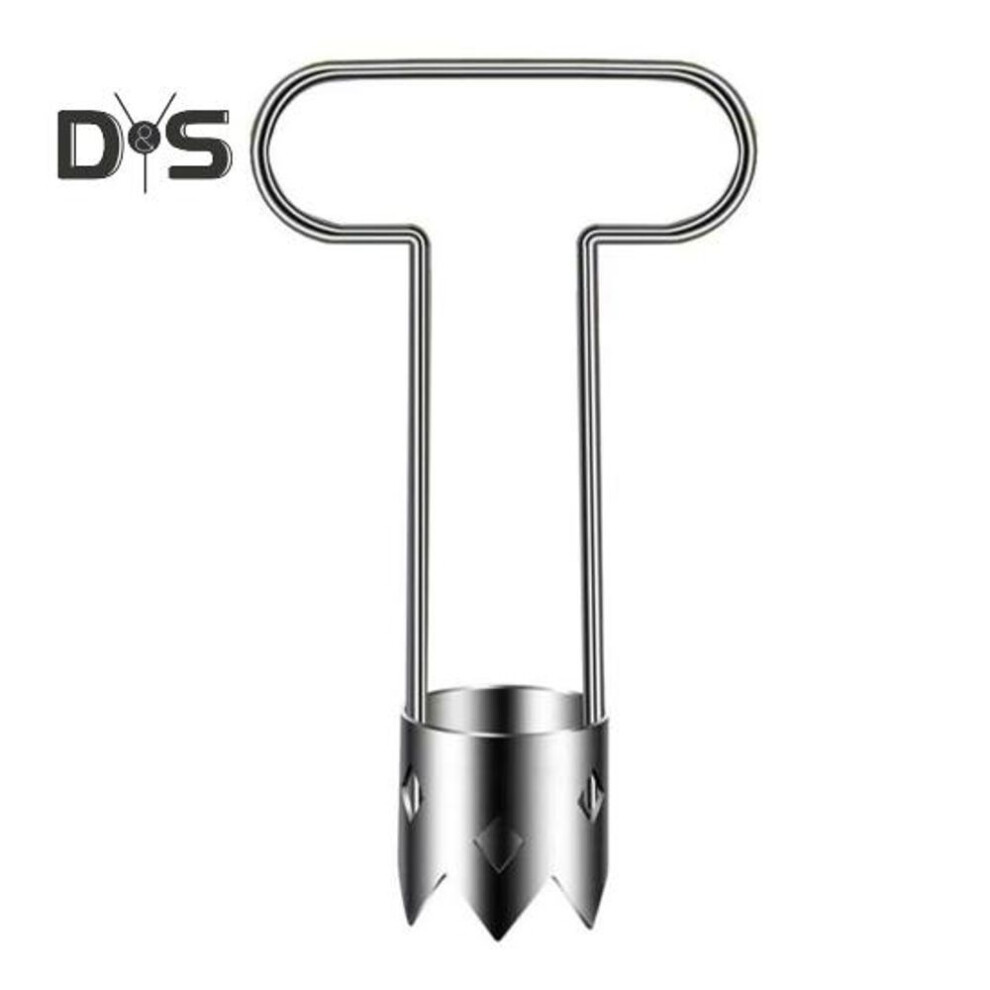 (as the picture, 1pc) Fruit & Vegetable Corer Bell Pepper Corer Serrated Blade Pears Pineapples Core Remover Stainless Steel Rust-resistant Fruit Coring Tool