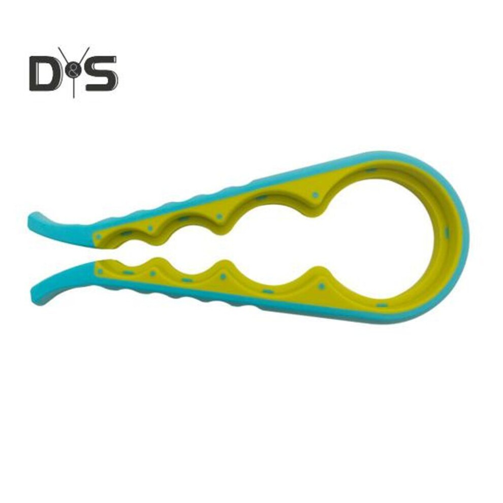 (blue,yellow) Bottle Opener Cap Twister Four-in-one Jar Lid Opener Anti-slip Grip Easy Twist Off Caps Multiple Colors Kitchen Gadget