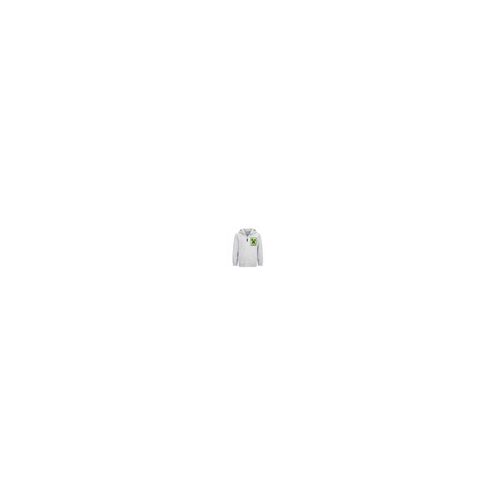 Official Minecraft Grey Zip Hoodie Youth Size 140 cm (Age 10)