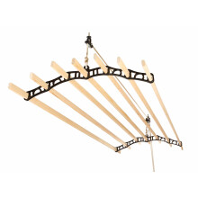 (7 Lath Black, 1.4m) Pulley Clothes Airer Ceiling Maid Victorian Laundry Rack Maiden Kitchen Dryer 4,6,7 Laths with & without laths