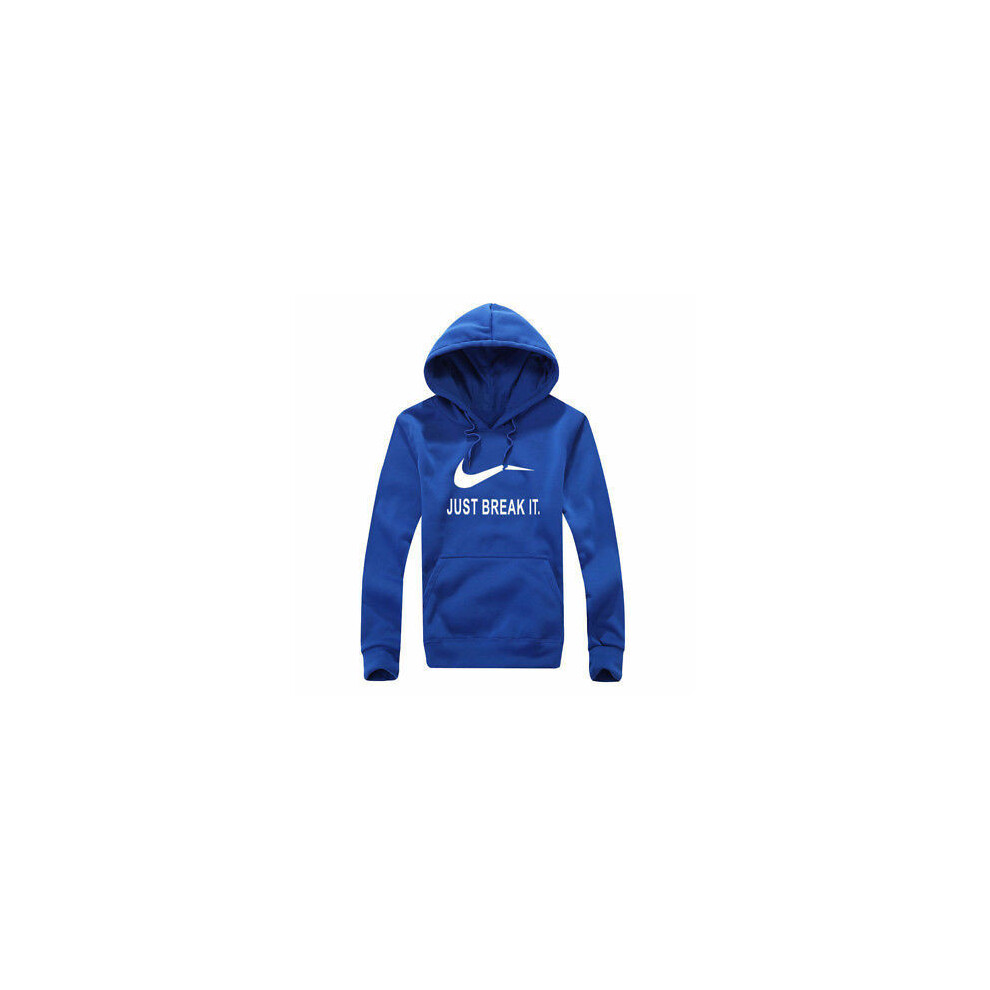 (Blue,M)Sweat à capuche homme hiver veste à capuche outwear pull sweat décontracté