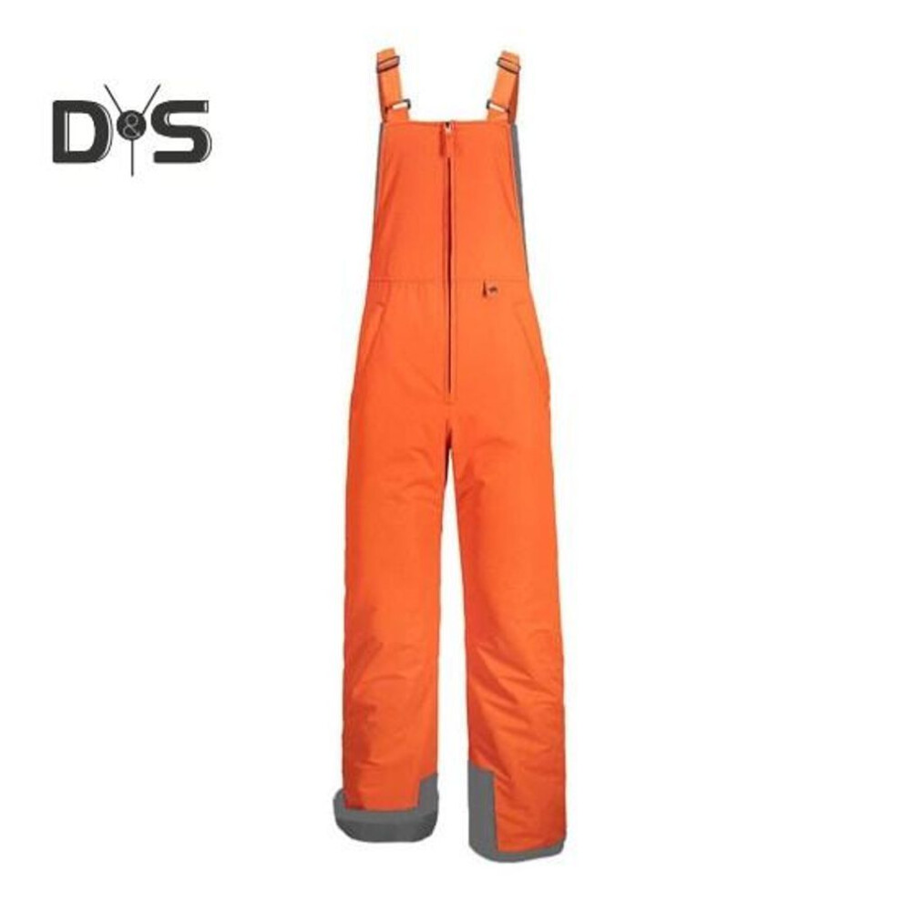 (orange, XXL) Waterproof Ski Pants Women Ski Bib Insulated Overalls Thickened Adjustable Shoulder Strap Windproof Snowboard Winter Snow Pants with Pockets