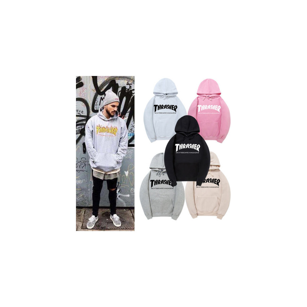 Sweat à capuche homme femme hiphop basique skateboard thrasher sweat britannique